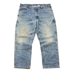 Key Double Knee Jeans Men 40x30 (38x29) Denim Workwear Faded Carpenter Vintage